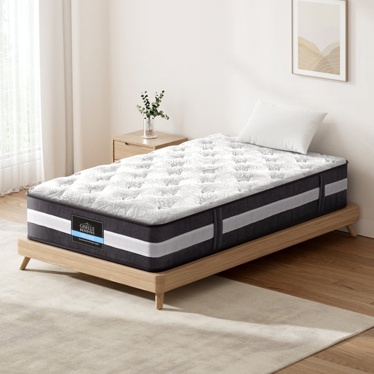 30cm King Single Mattress Bed Size 7 Zone Pocket Spring Medium Firm Foam - King Single Mattress