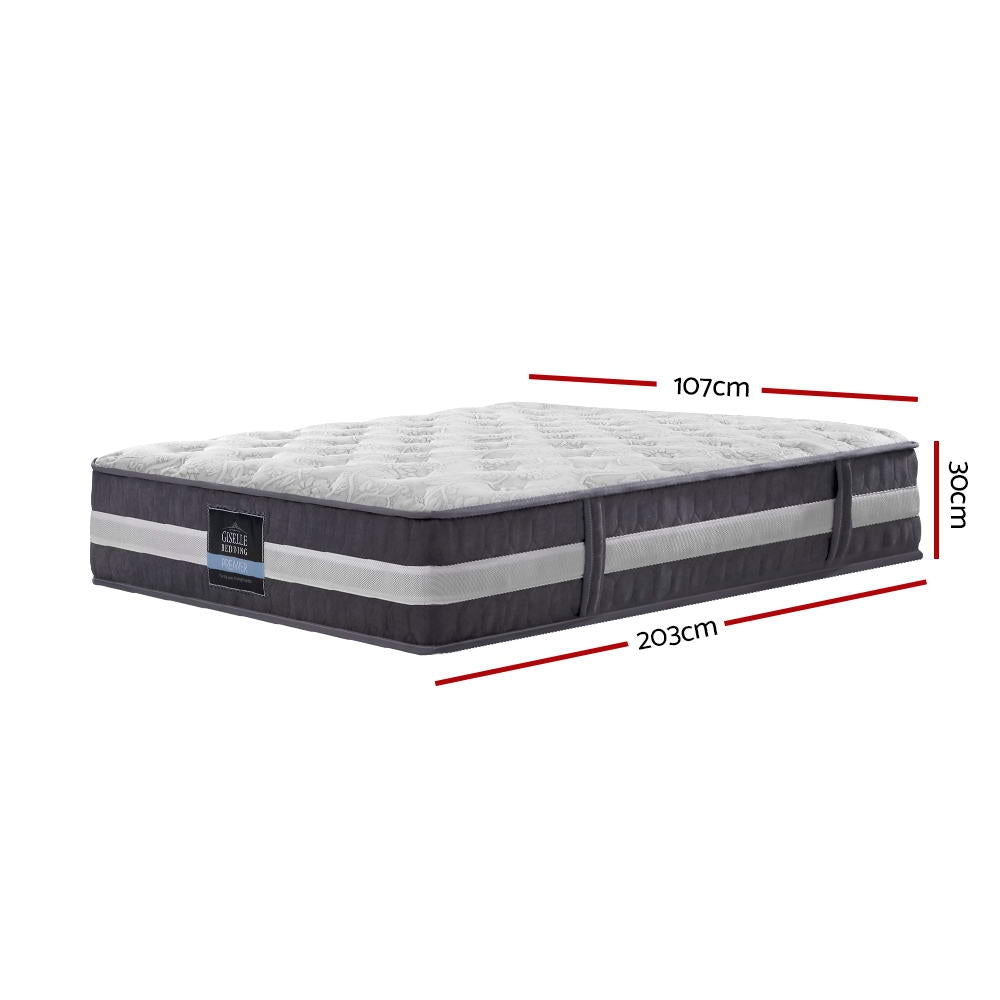 30cm King Single Mattress Bed Size 7 Zone Pocket Spring Medium Firm Foam