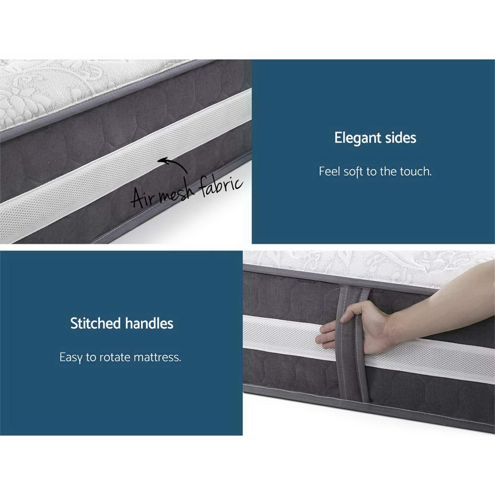 30cm King Single Mattress Bed Size 7 Zone Pocket Spring Medium Firm Foam