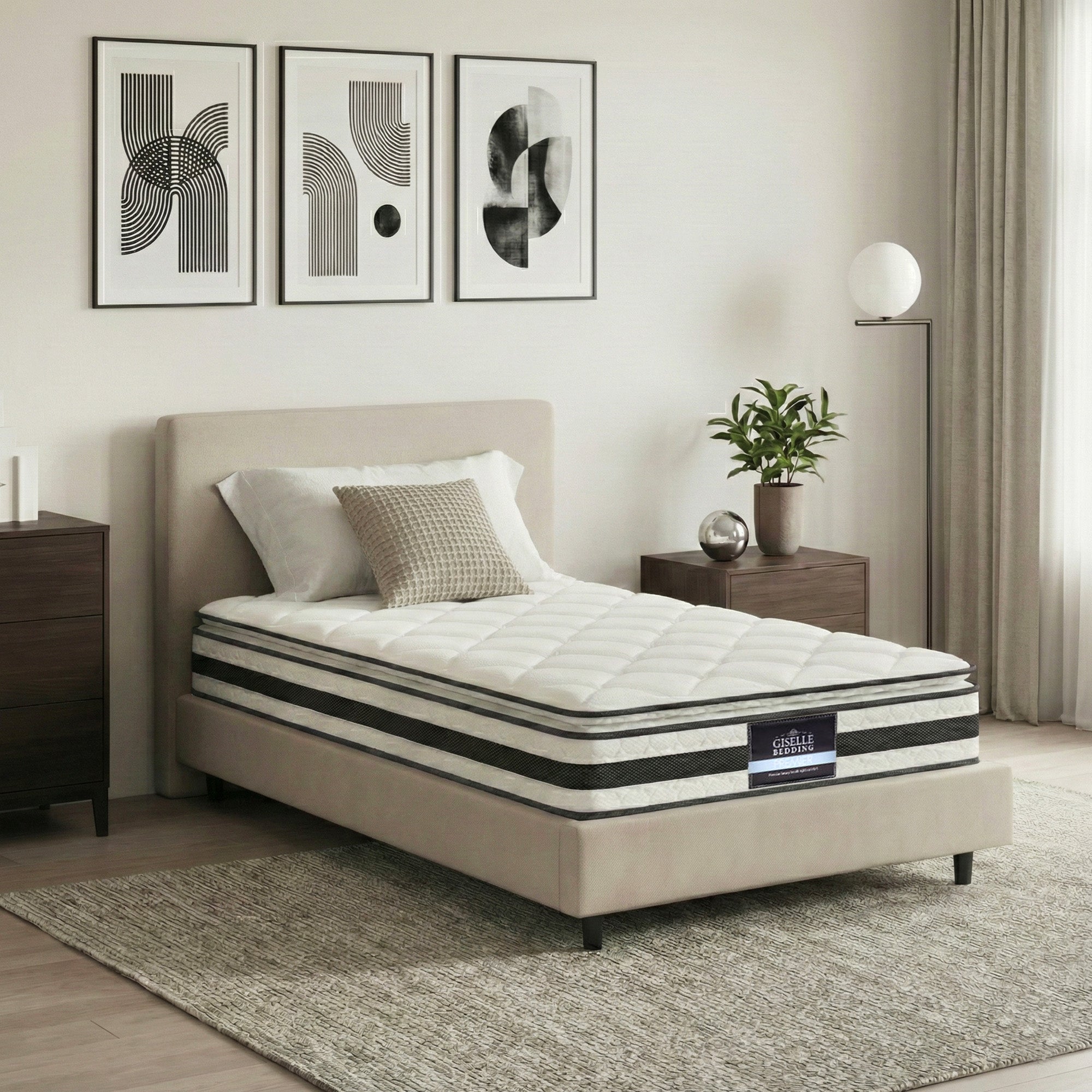 Single Giselle Bedding Pillow Top Mattress Thickness 21cm, Medium Firmness 6.0