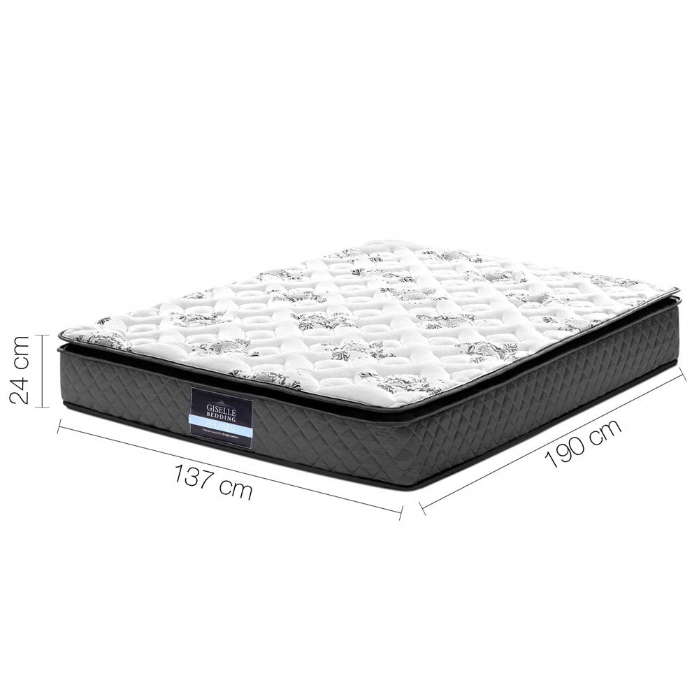 Double 24cm Thick 5-Zone Zoned Supported Mattress Firmness 5.0 450 Coils
