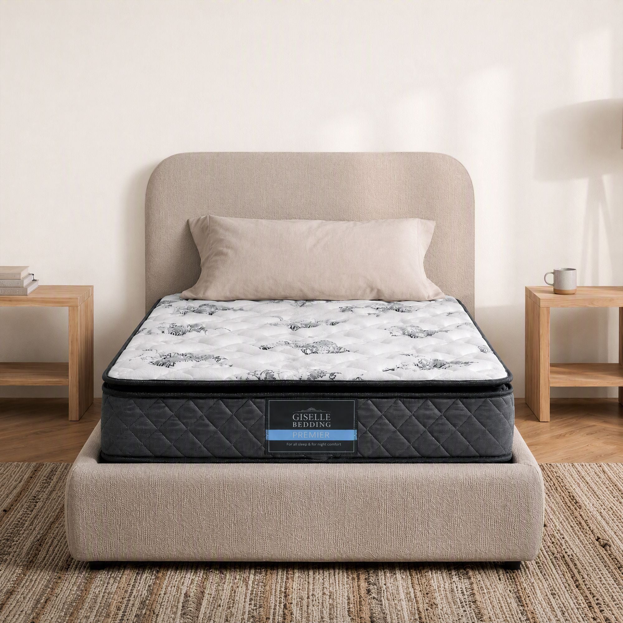 King Single Mattress 24cm 5 Zone Support 450 Coils Medium Firm
