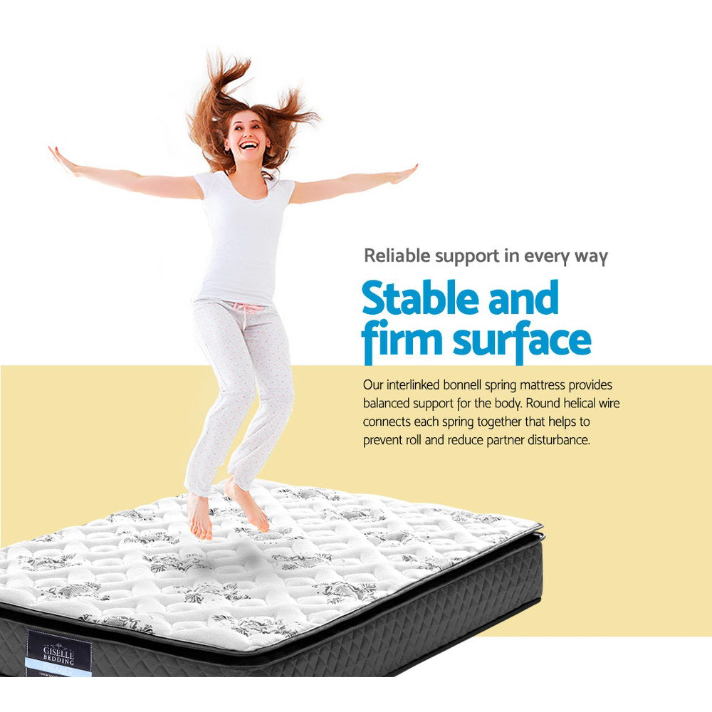 King Single Mattress 24cm 5 Zone Support 450 Coils Medium Firm