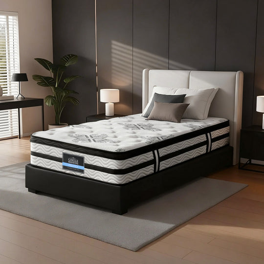 King Single - King Single 34cm Euro Top Pocket Spring Mattress Medium-Firm 5 Zone 450 Coils