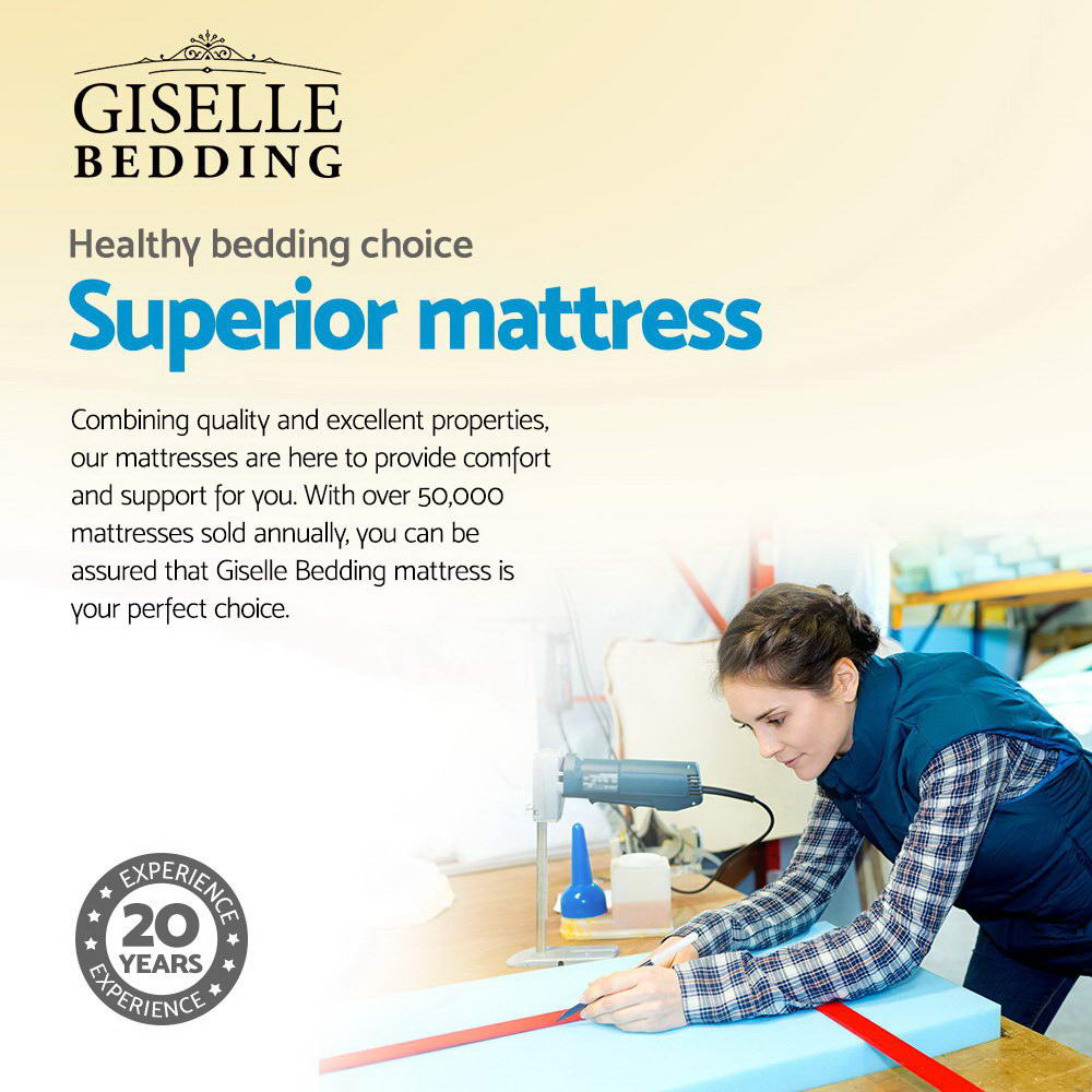King 34cm Thick 5-Zone Memory Foam Mattress Medium-Firm Support