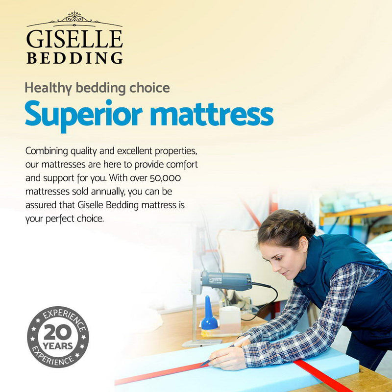 King 34cm Thick 5-Zone Memory Foam Mattress Medium-Firm