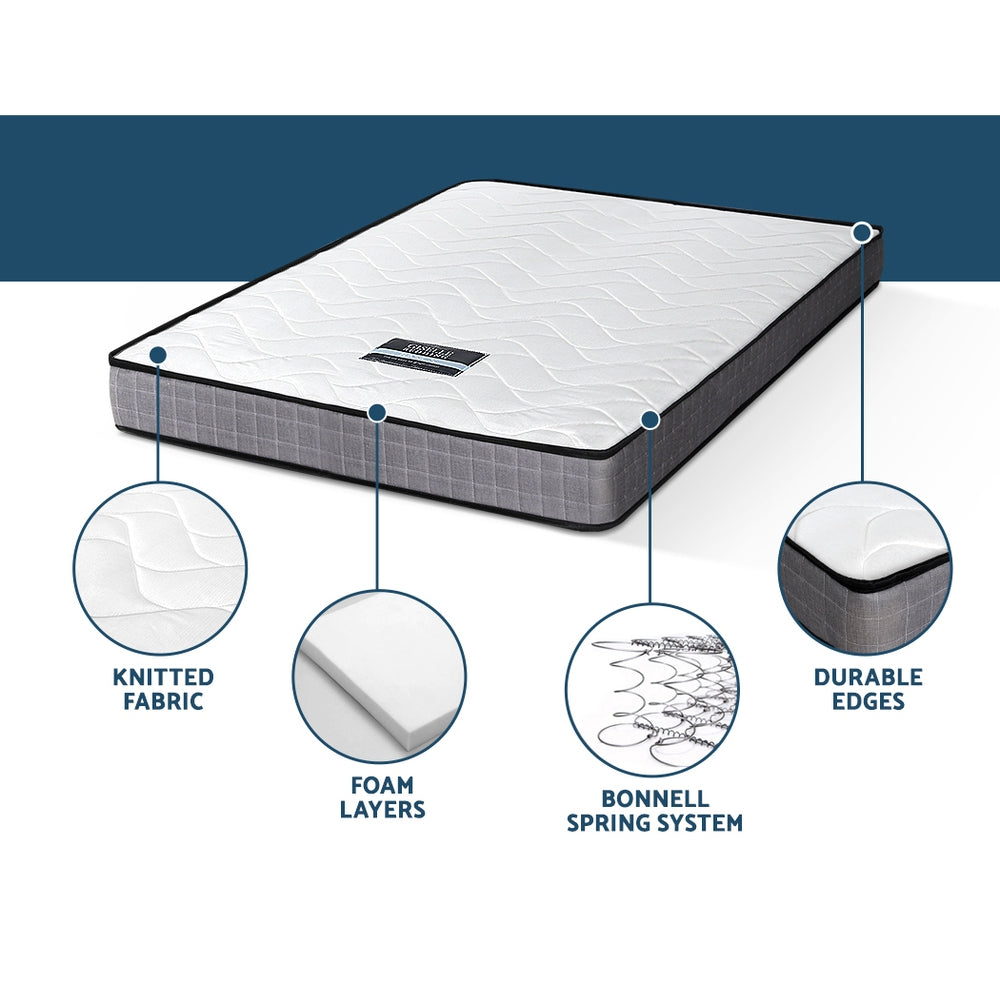 Mattress Medium Firm Mattresses Tight Top Bed Bonnel Spring 13Cm Double
