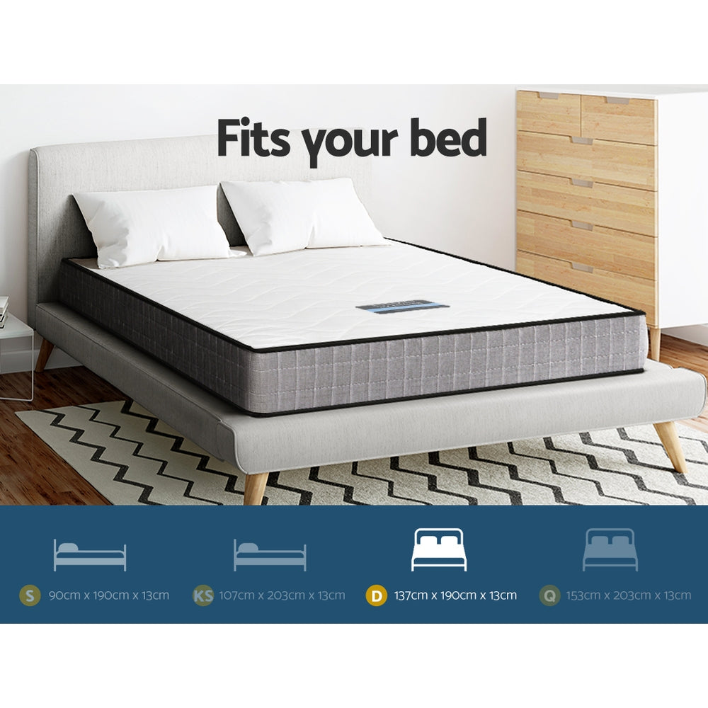 Mattress Medium Firm Mattresses Tight Top Bed Bonnel Spring 13Cm Double