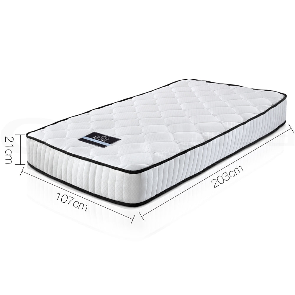 King Single 21cm Tight Top Pocket Spring Mattress Medium Firm 364 Coils