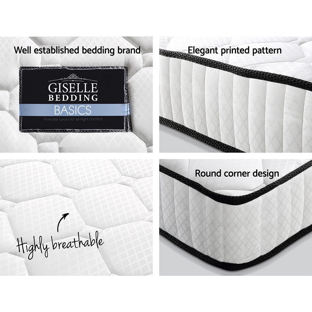 Single 21cm Tight Top Pocket Spring Mattress Medium Firm 364 Coils