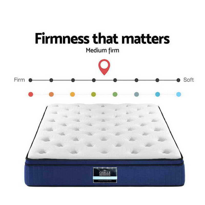34cm Mattress Cool Gel Memory Foam 7 Zone King - Giselle Bedding Size Euro
