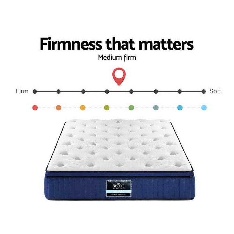 34cm Mattress Cool Gel Memory Foam 7 Zone Queen - Giselle Bedding Size Euro