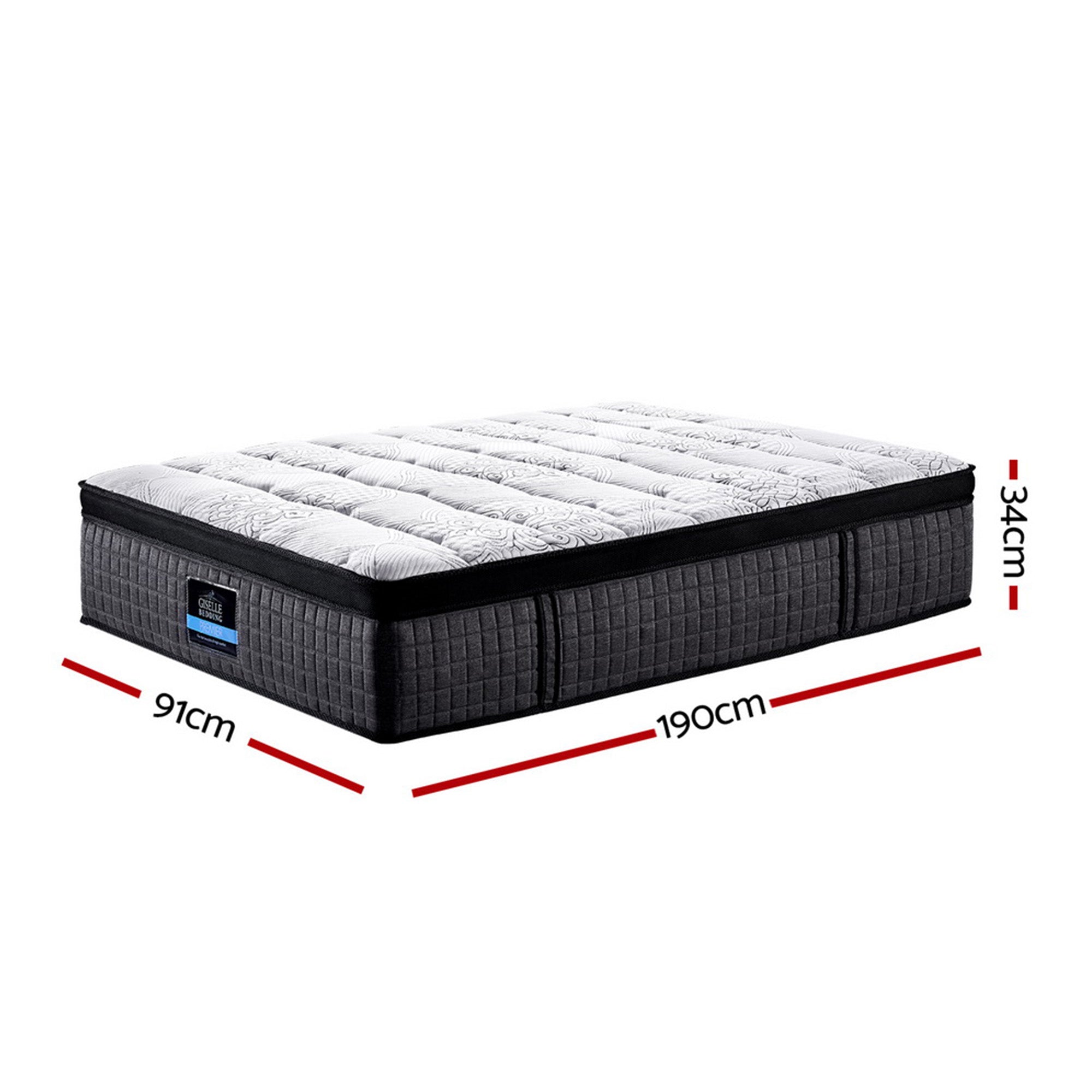 Single Mattress 34cm 9-Zone Latex Foam Comfortable Support