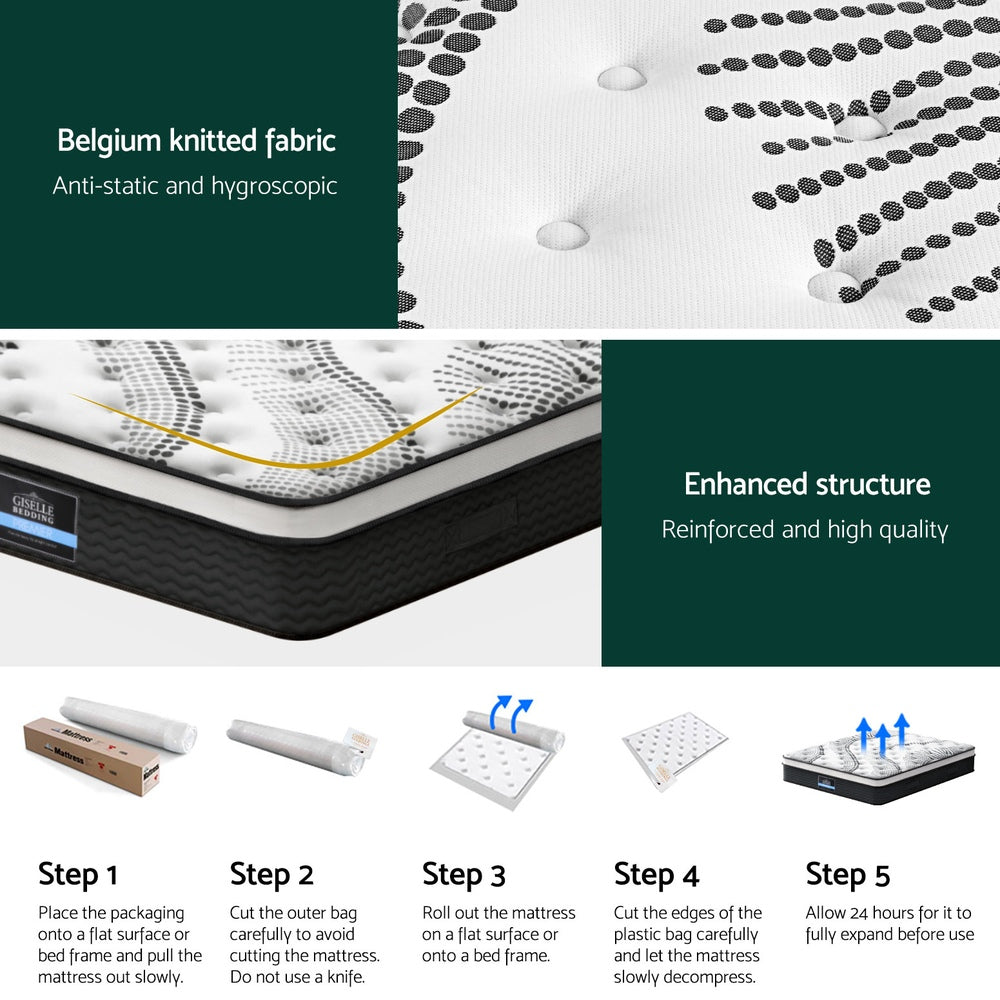 32cm Plush Euro Top Mattress Super King Supportive Comfortable Bed | King Size Mattress