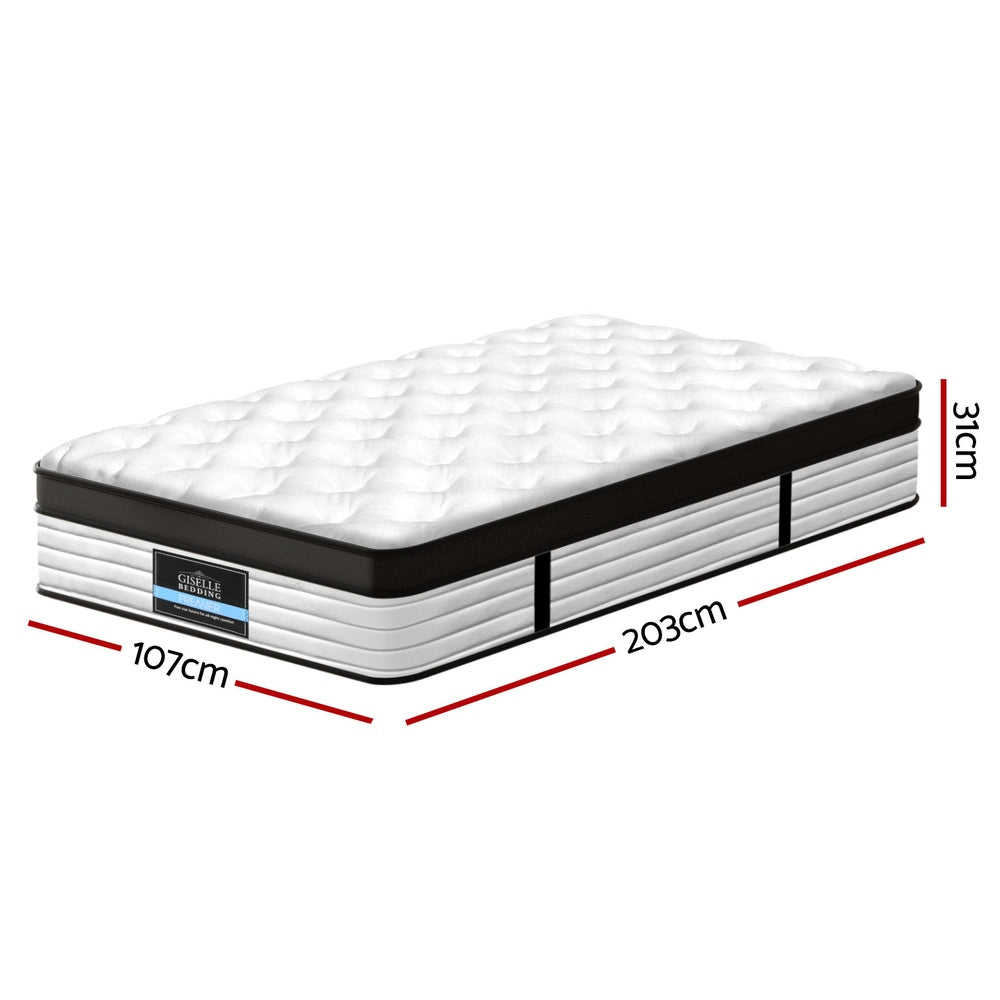 31cm Mattress Euro Top King Single - Durable, Long-Lasting Design, 31Cm