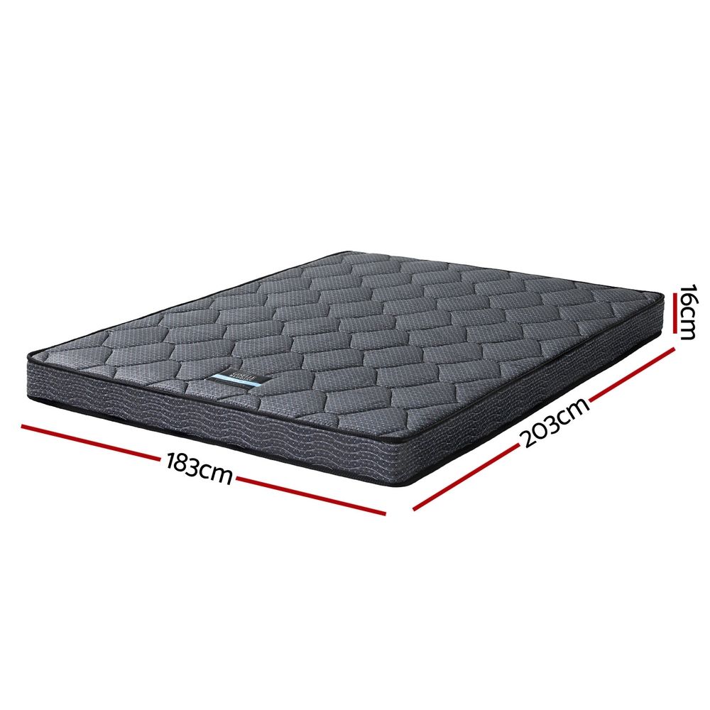 Giselle Bedding Single Mattress 16cm Bonnell Spring Medium Firm Tight Top