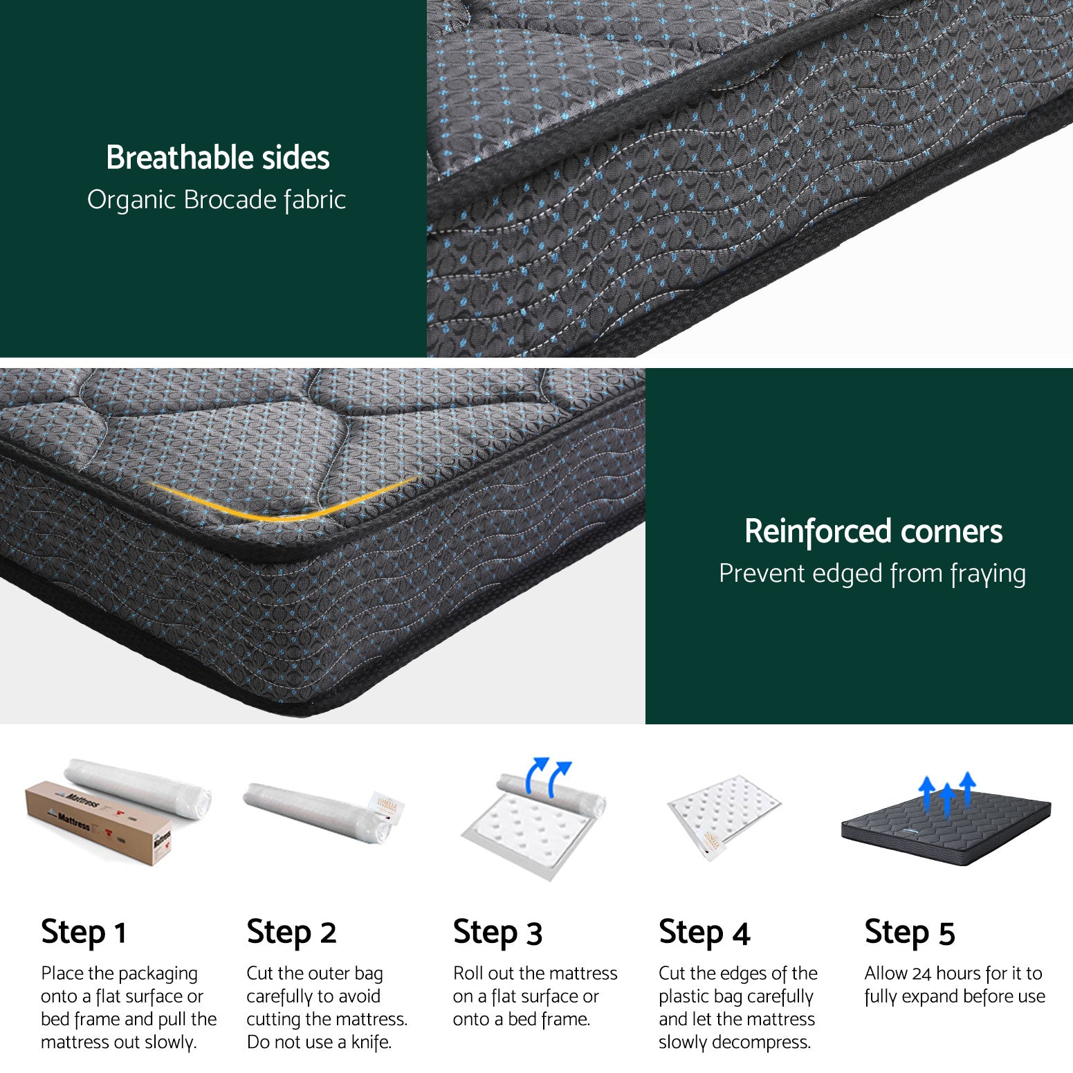 16cm Mattress Bonnell Spring Double/King/Single/Queen