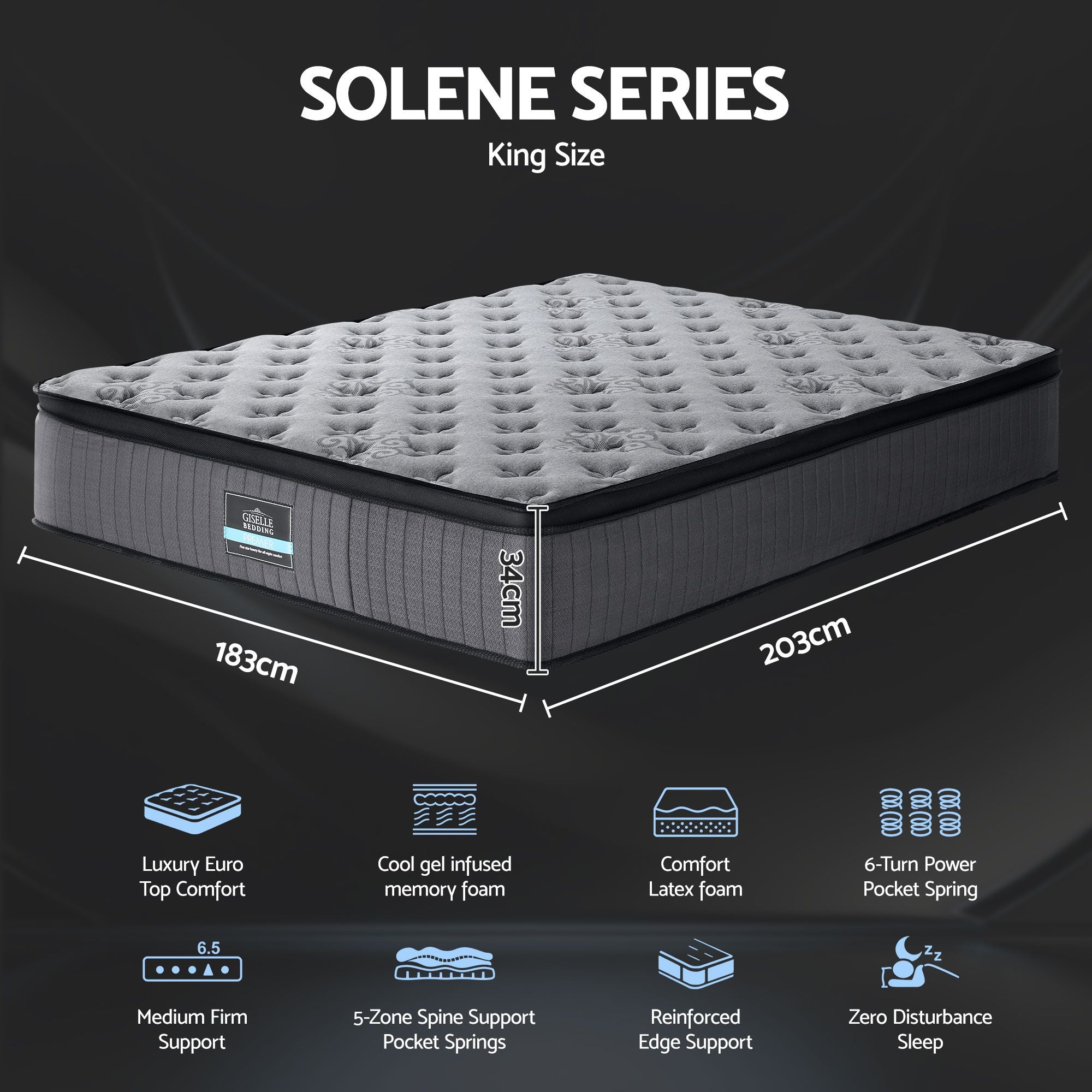 Bed Mattress Giselle 34cm Single