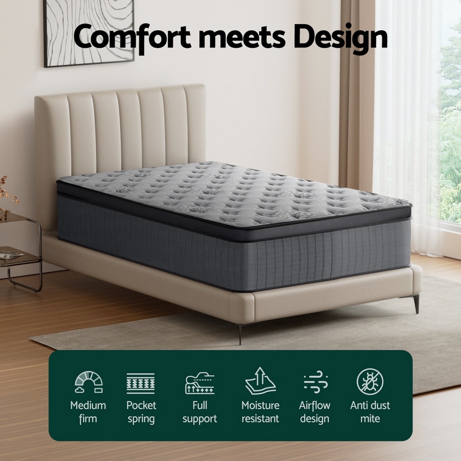 Bed Mattress 34cm Double/King/Queen/Single