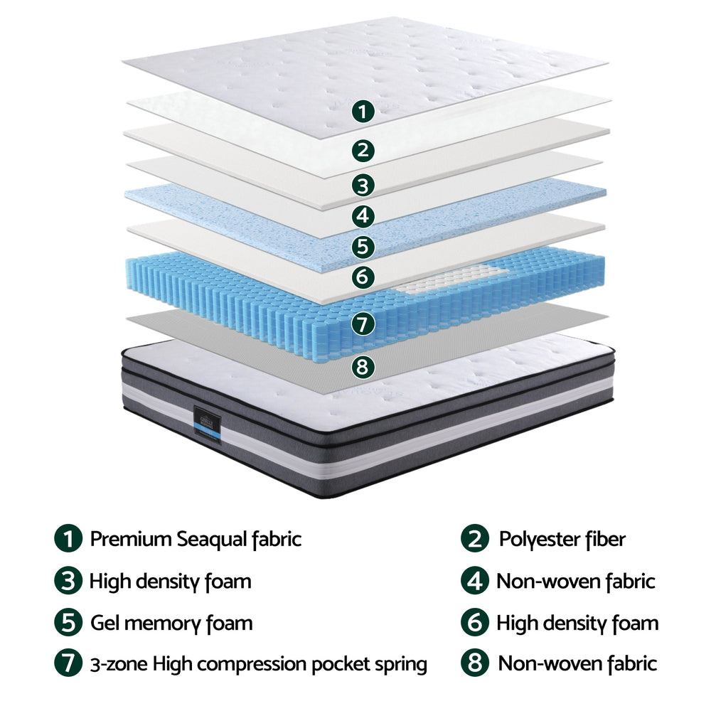 Thick 30cm Mattress Pocket High-Density Memory Foam