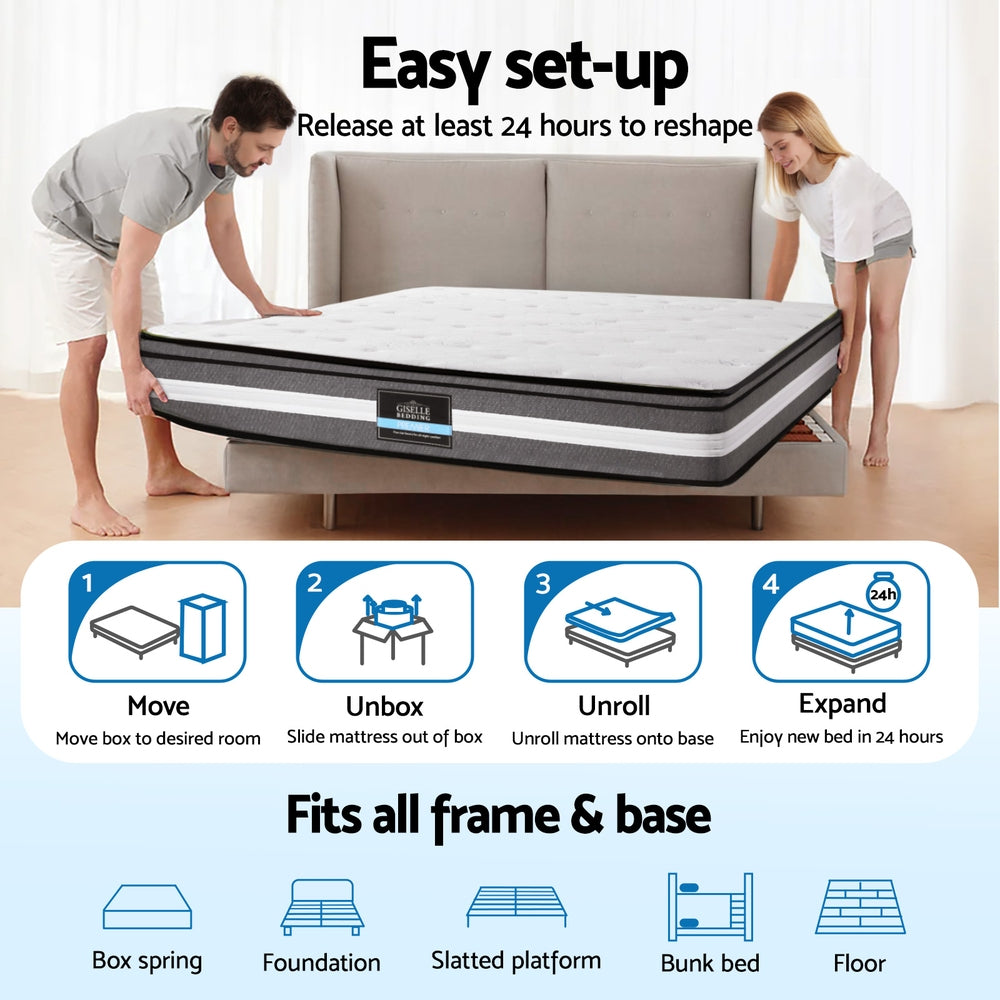 Thick 30cm Mattress Pocket High-Density Memory Foam