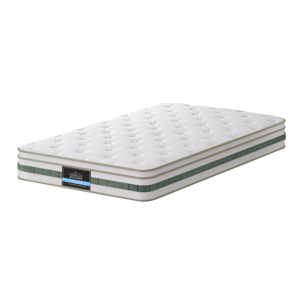 Thick 20cm Giselle Mattress Double Green Tea Mattresses Medium-Firm