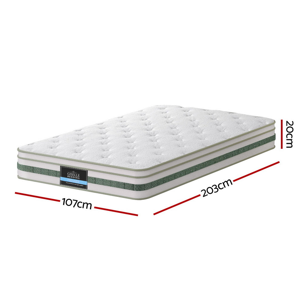 Thick 20cm Giselle Mattress Double Green Tea Mattresses Medium-Firm