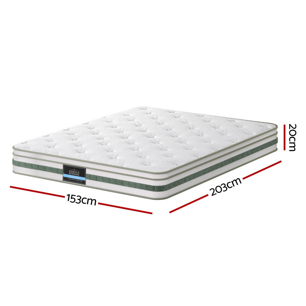 Thick 20cm Giselle Mattress Double Green Tea Mattresses Medium-Firm
