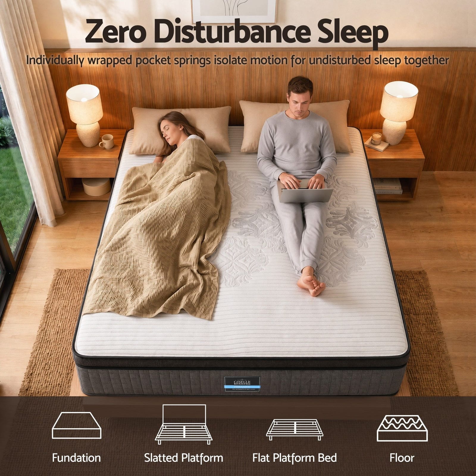 Queen Mattress Adjustable Firmness 153x203x37cm
