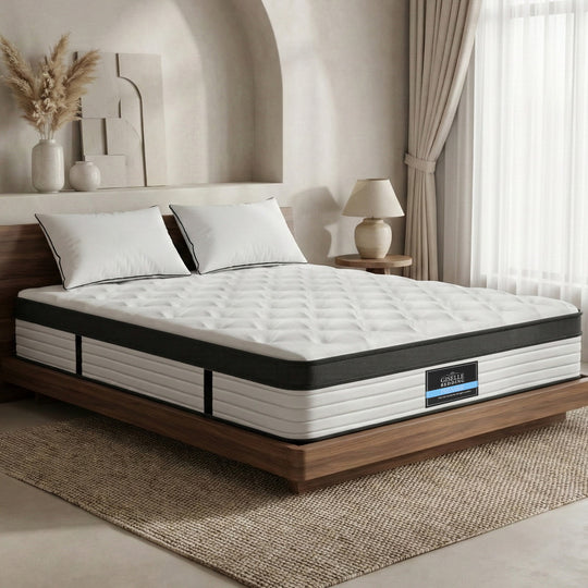Double - Double Size 31cm Euro Top Mattress Medium Firm 6.5 660 Coil Support