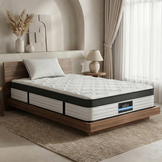 Single - Single Size 31cm Euro Top Mattress Medium Firm 6.5, 450 Coil Support