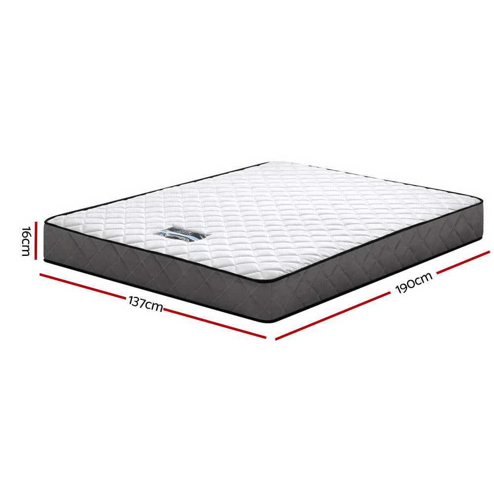Double Size Bonnell Spring Mattress 16cm Thick Medium-Firm Feel, 6-Turn Coil Support