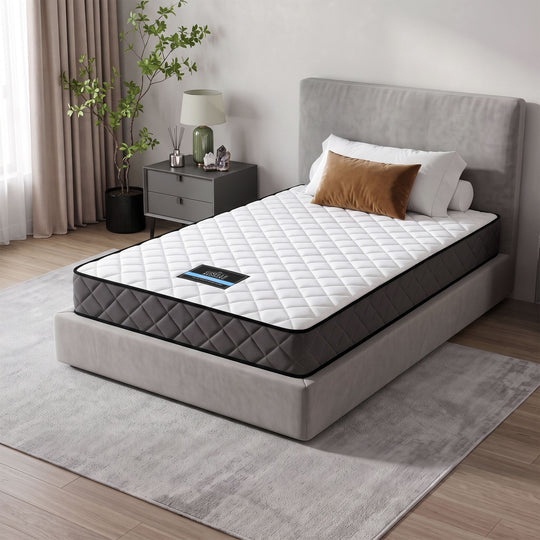 King Single Size Bonnell Spring Mattress 16cm Thick Medium-Firm Feel, 6-Turn Coil Support