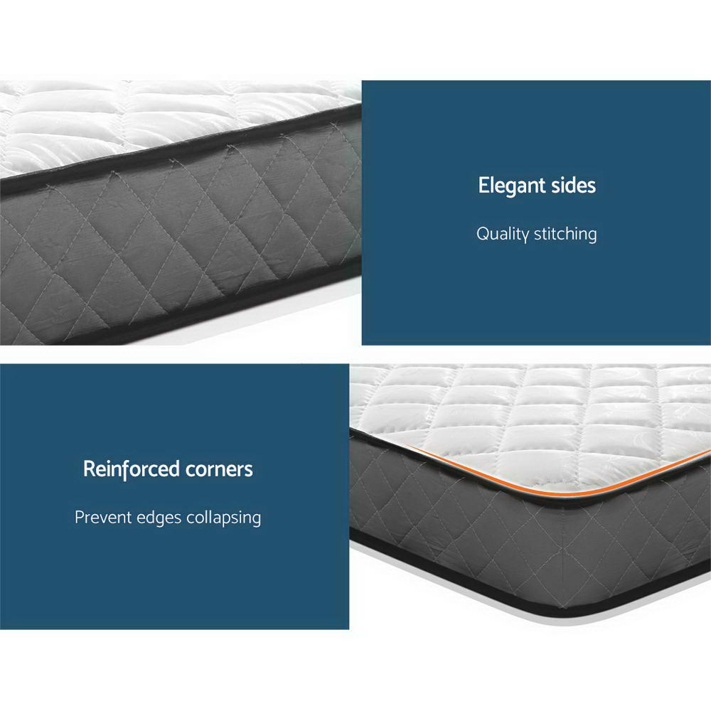 King Single Size Bonnell Spring Mattress 16cm Thick Medium-Firm Feel, 6-Turn Coil Support