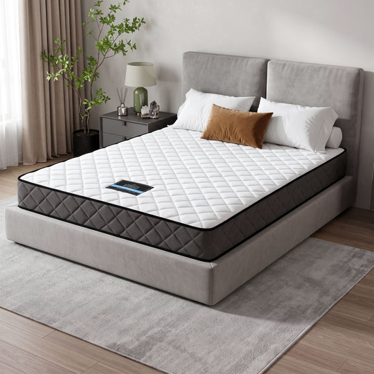 Queen Size Bonnell Spring Mattress 16cm Thick Medium-Firm Feel, 6-Turn Coil Support
