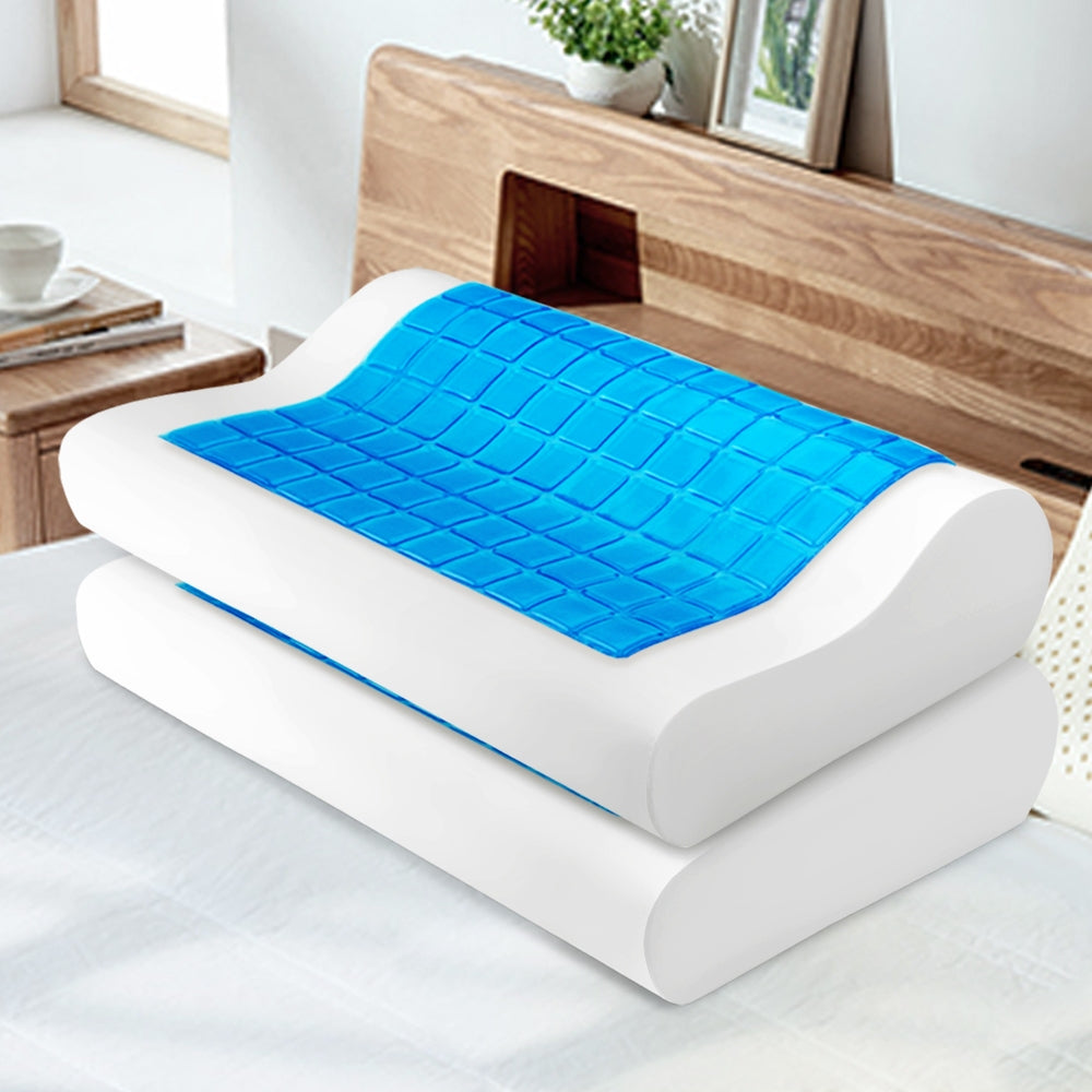 Twin Pack Contour Pillow with Cool Gel Memory Foam Comfort