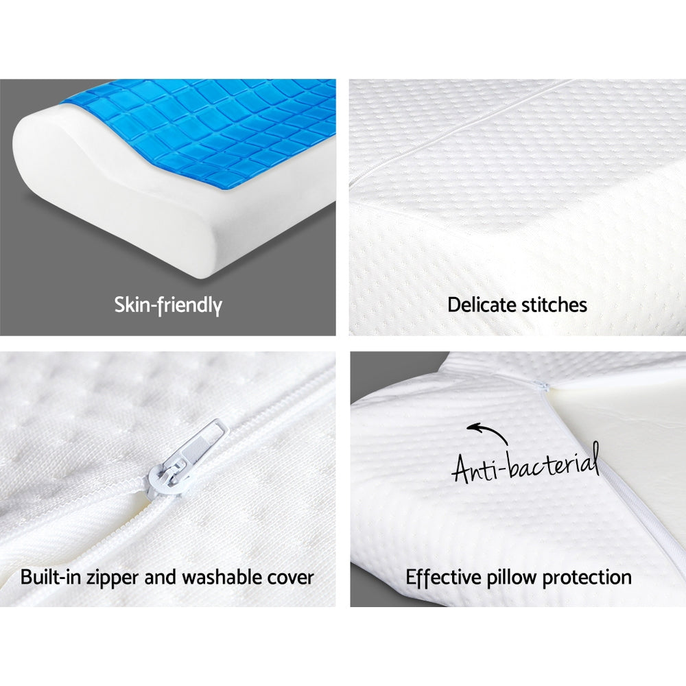 Twin Pack Contour Pillow with Cool Gel Memory Foam Comfort
