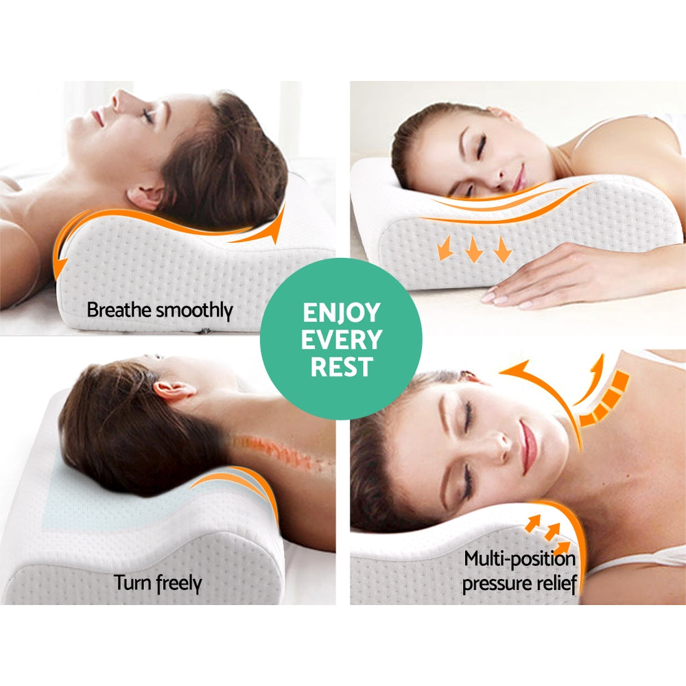 Twin Pack Contour Pillow with Cool Gel Memory Foam Comfort