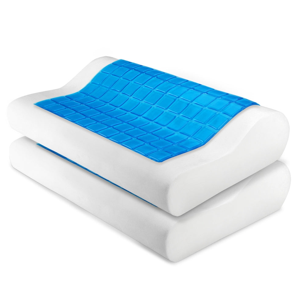 Twin Pack Contour Pillow with Cool Gel Memory Foam Comfort