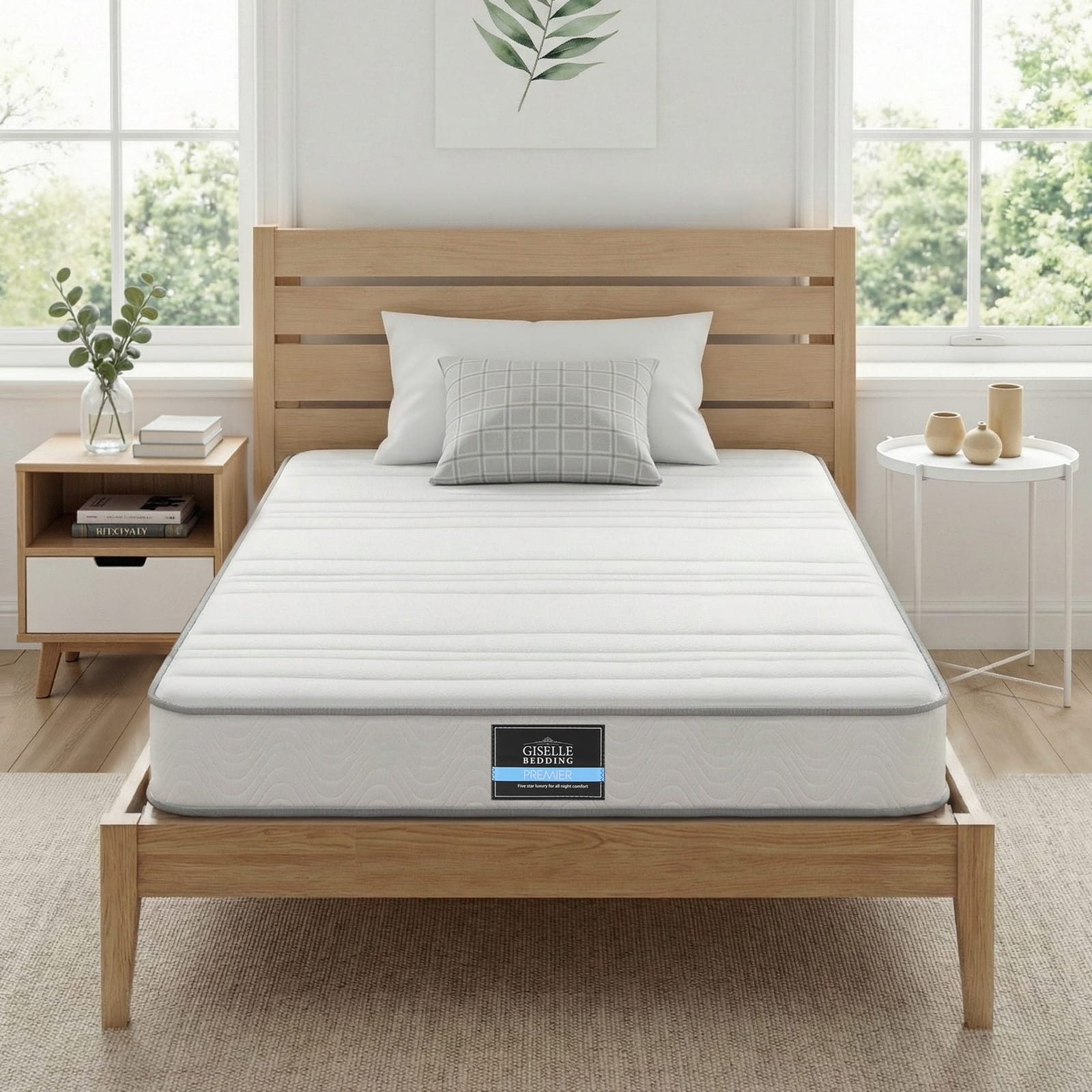 White mattress 107x203x20cm, side view