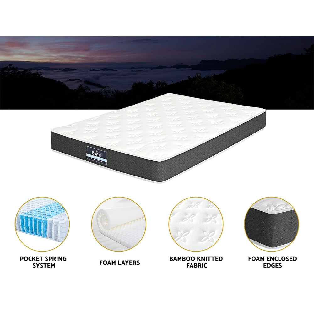 18cm Mattress Medium Soft w/Pillows Double