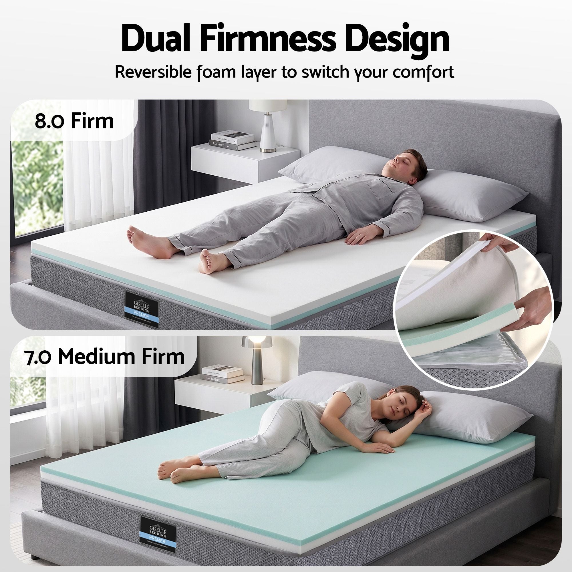 Double Mattress 23cm Pocket Spring Reversible | Simpledeals