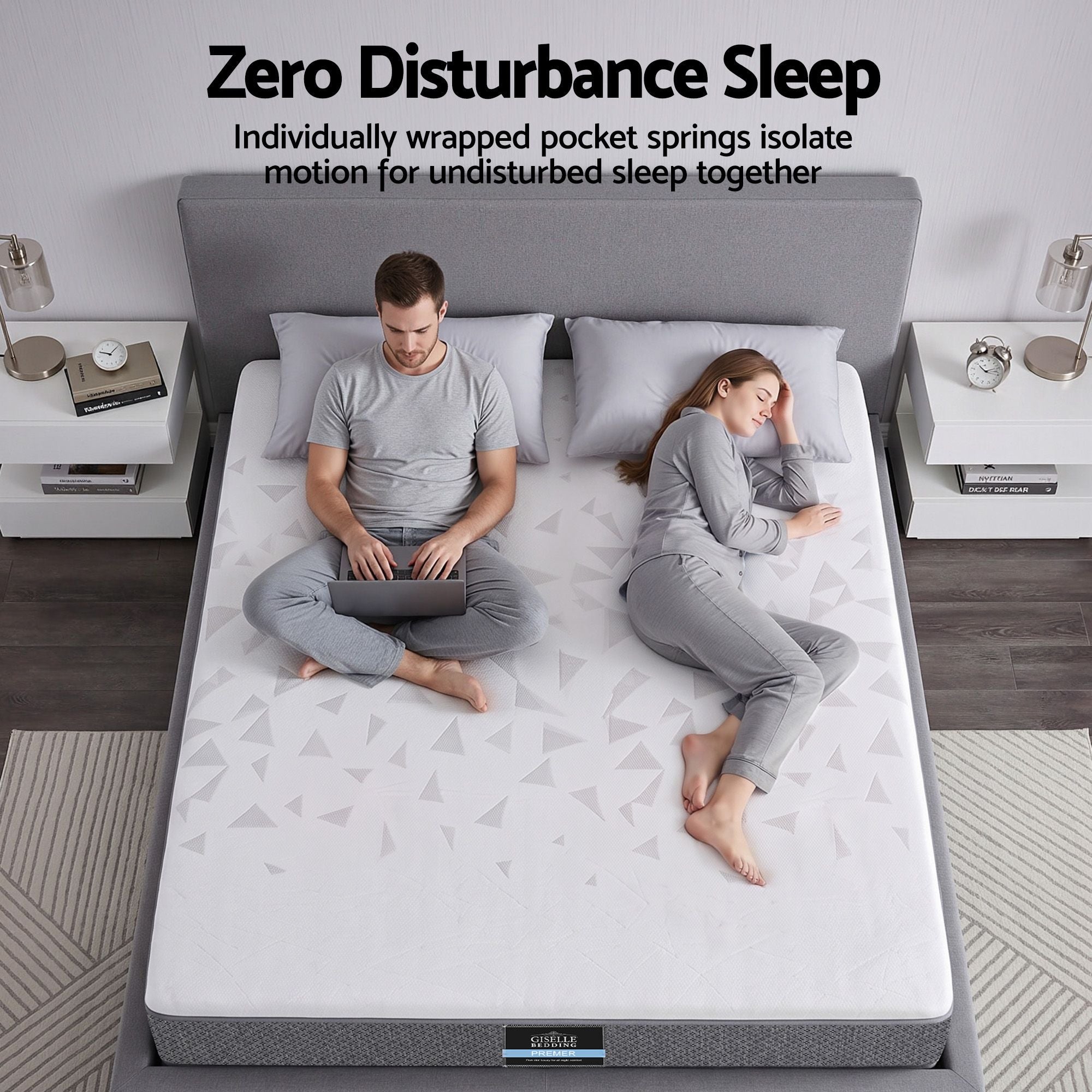 Double Mattress 23cm Pocket Spring Reversible | Simpledeals