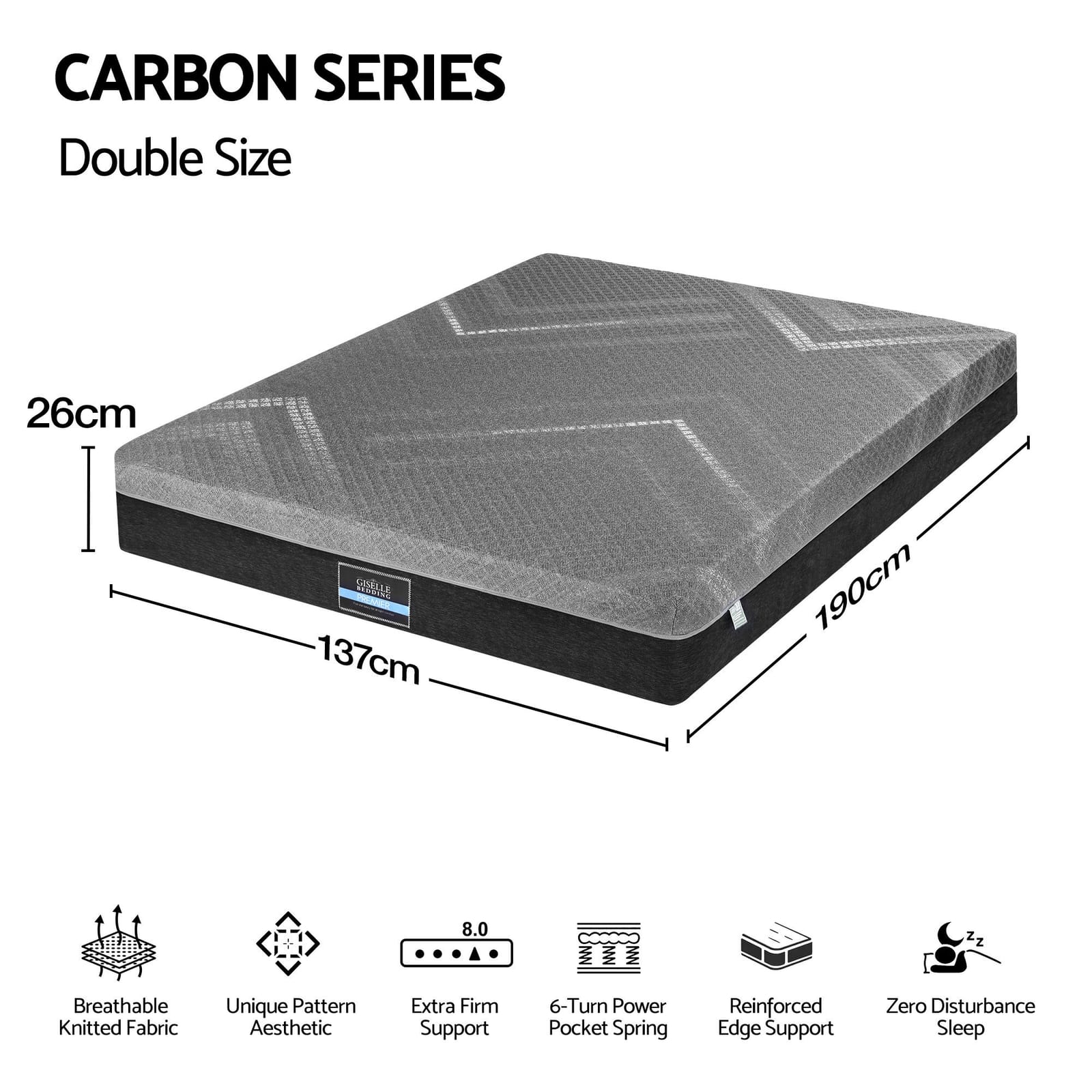 Double Mattress 26cm Firm Pocket Spring | Simpledeals