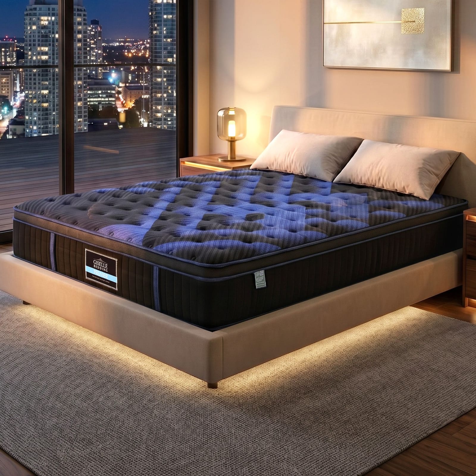 Black mattress 183x203x34cm, view 8