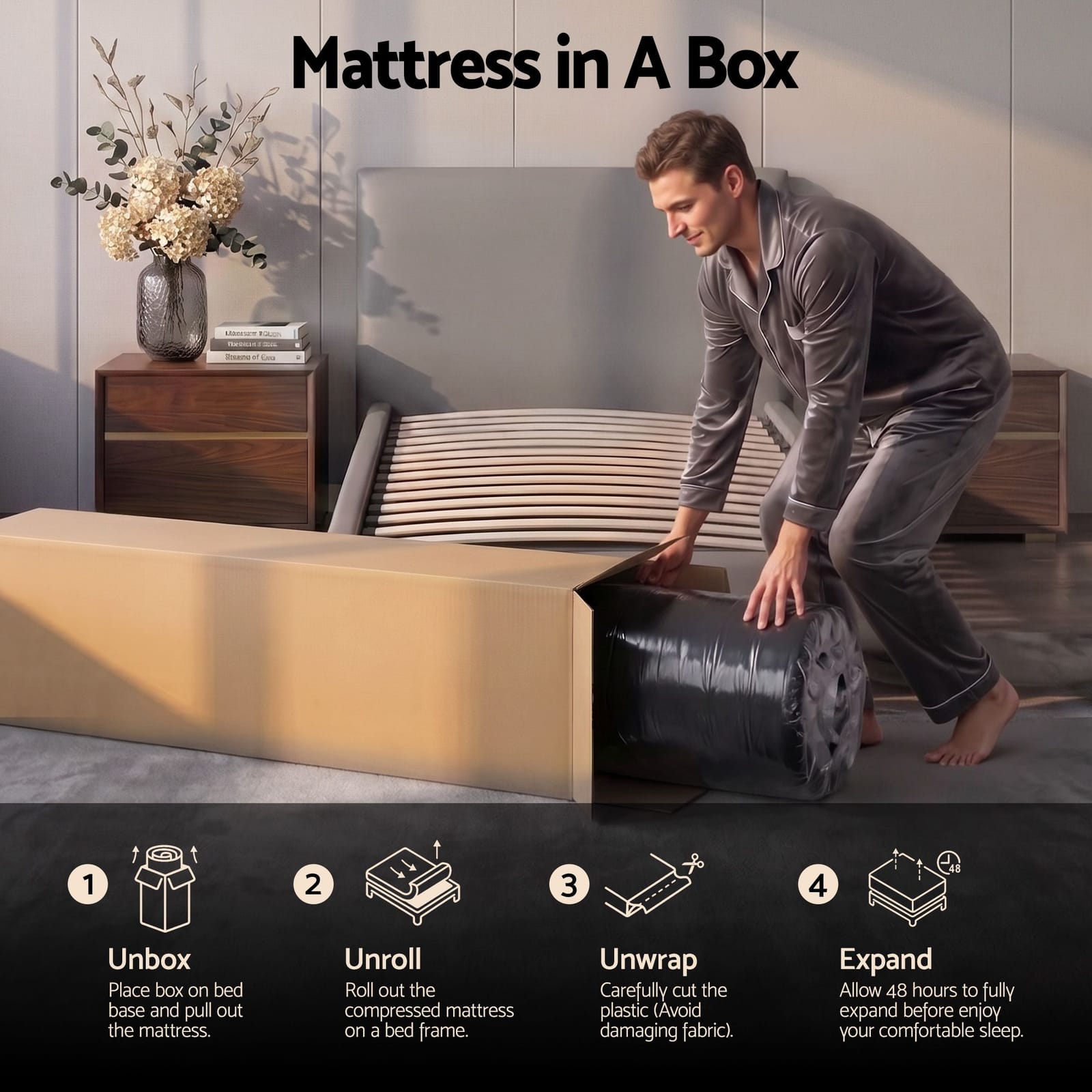 King Single Hybrid Mattress 34cm Cooling Gel | Simpledeals