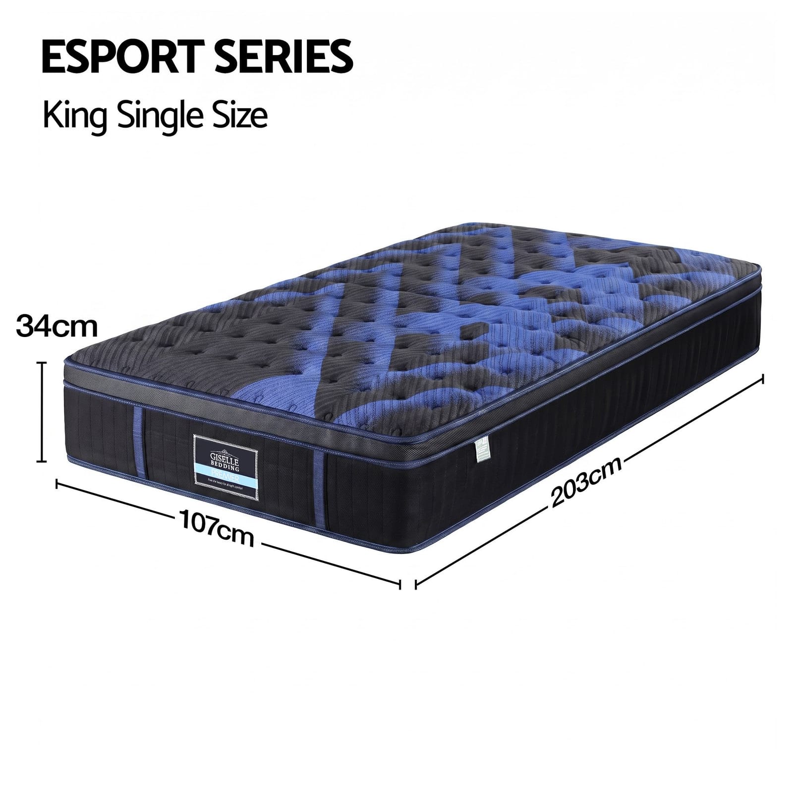 King Single Hybrid Mattress 34cm Cooling Gel | Simpledeals