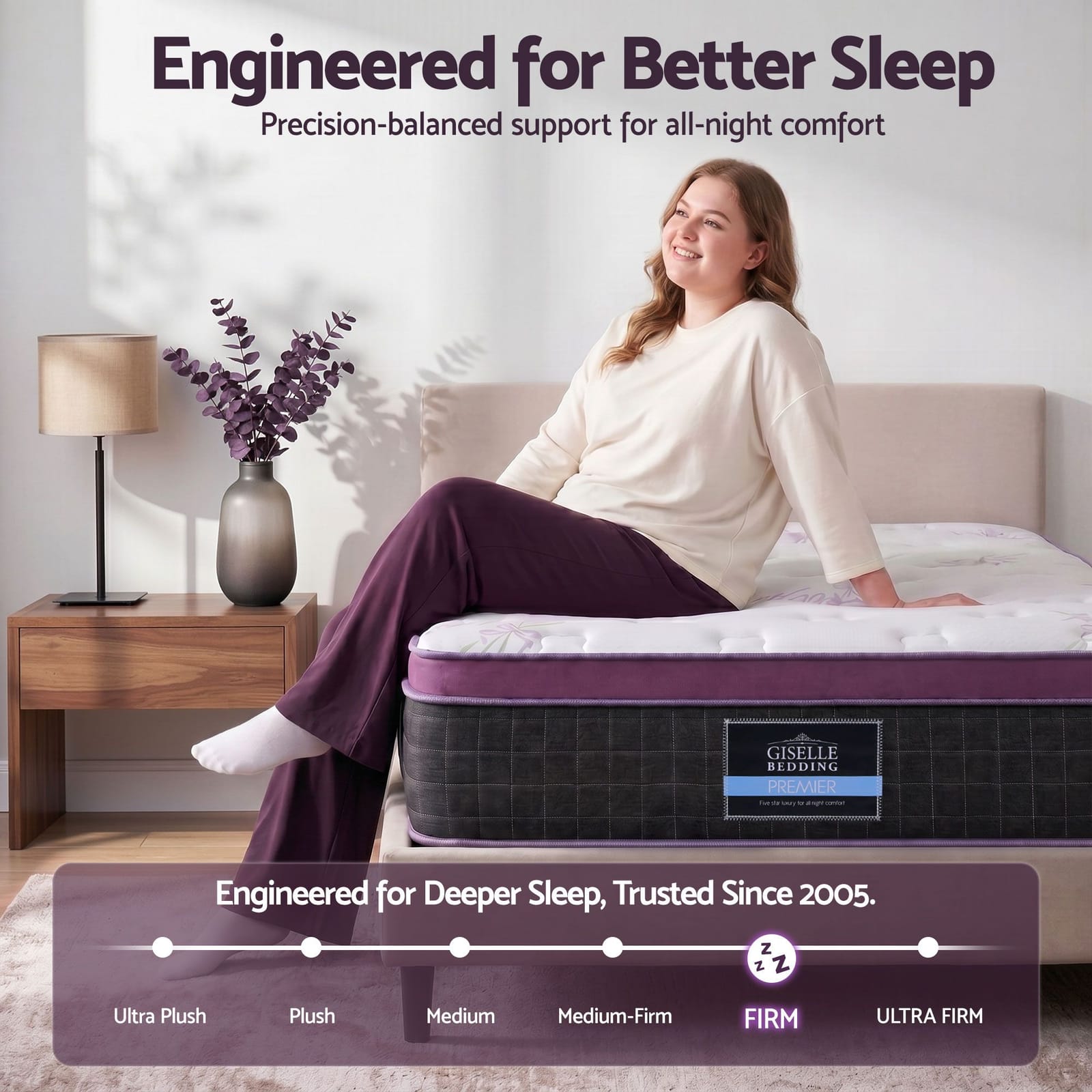 Purple mattress 90x190x35cm