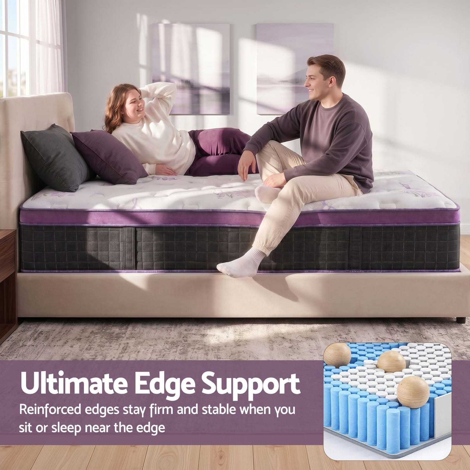 Purple mattress 90x190x35cm, view 6