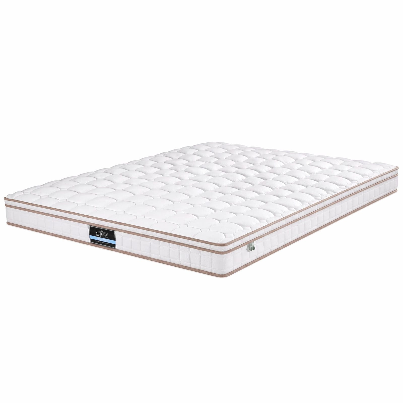 White mattress 183x203x34cm, side view
